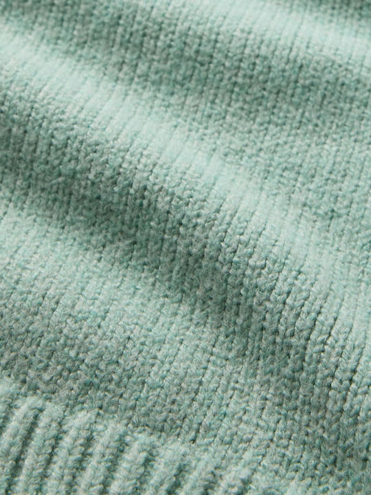 Women's Long Sleeve Sweater Cotton with V Neckline Mint Green