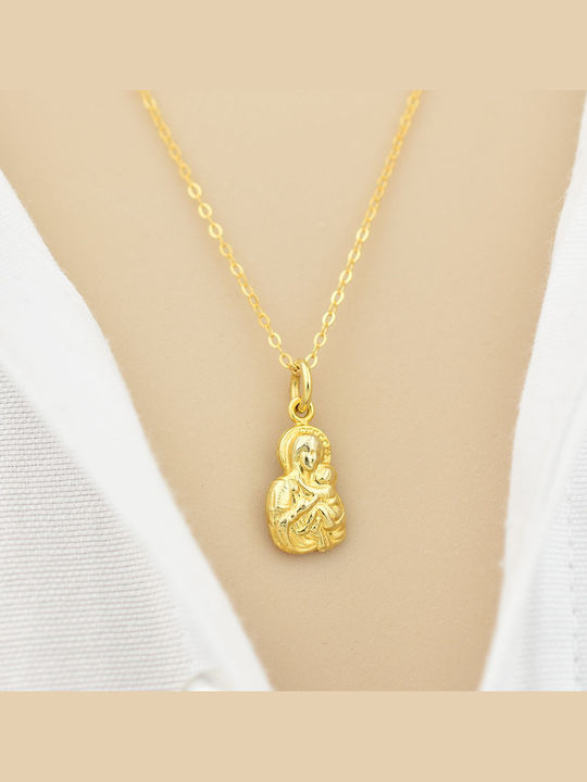 Goldjewels Κολιέ Φυλαχτό Παναγία από Επιχρυσωμένο Ασήμι