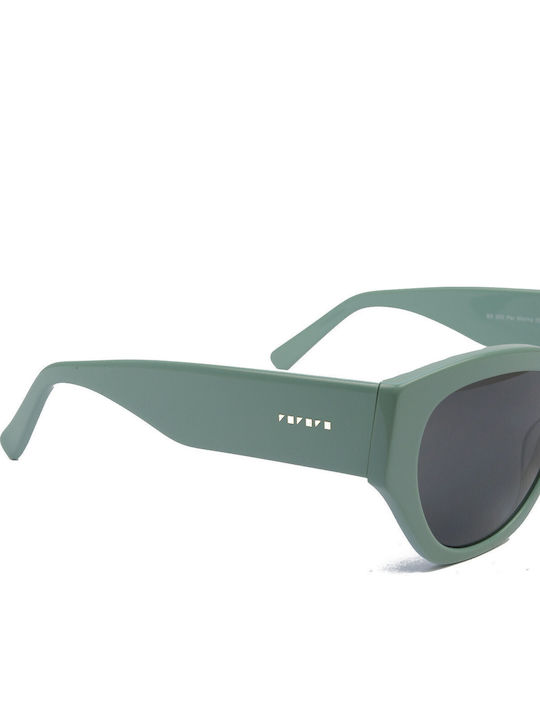 The Glass of Brixton Women's Sunglasses with Green Plastic Frame and Gray Lens