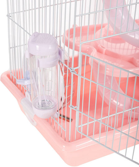 Metall-Hamsterkäfig "kourk 2l" 2 Etagen Zubehör L35xB27xH40cm Pink