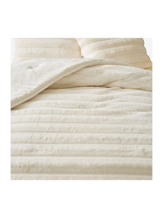 Liolios Home Duvet Cover Set Queen 240x260cm Volcano Cream