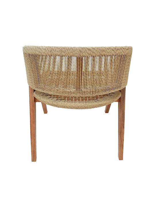 Outdoor Armchair Wooden Wolly Natural Shade 60x60x76cm