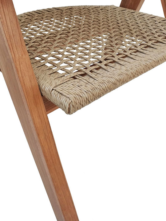 Outdoor Armchair Wooden Wolly Natural Shade 60x60x76cm