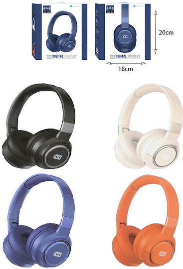 MSL-909 Ασύρματα Bluetooth On Ear Ακουστικά με Ραδιόφωνο Πορτοκαλί