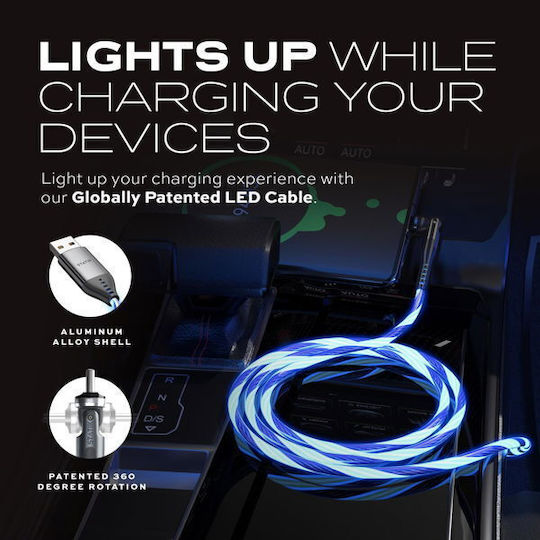 Statik LED USB 2.0 Cable USB-C male - USB-A 60W Μαύρο 2m PUP-0465-6FT-CC