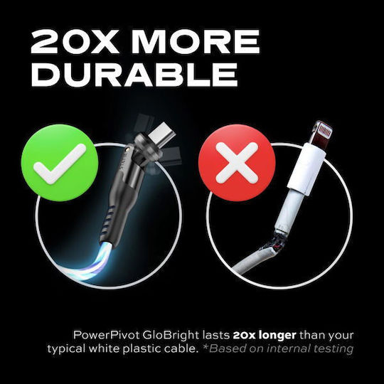 Statik LED USB 2.0 Cable USB-C male - USB-A 60W Μαύρο 2m PUP-0465-6FT-CC