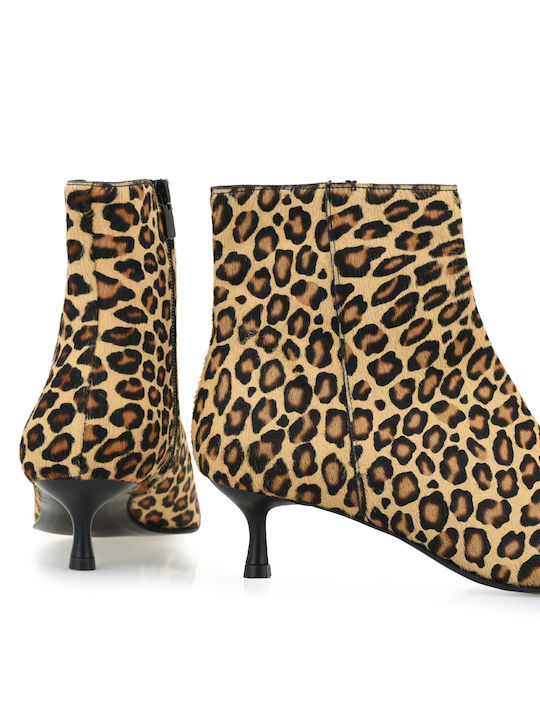 Leather Women's Ankle Boots with Medium Heel