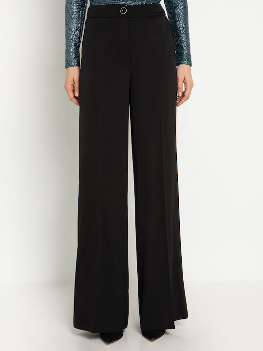 Toi&Moi Women's High-waisted Crepe Trousers Crepe