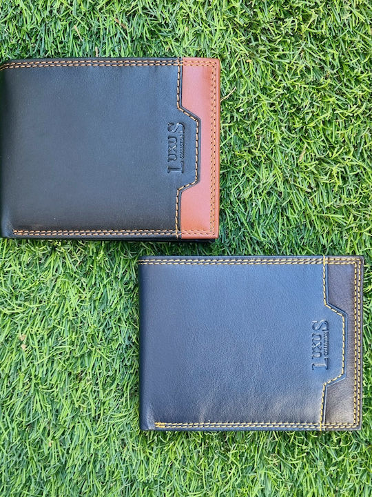 Leather Men's Wallet Classic with RFID Blue