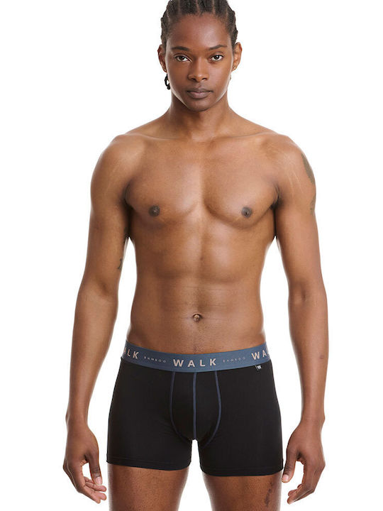 Walk Men's Boxers 2Pack Black/GreyBlue Band