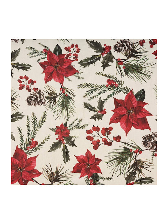 Resin-Coated Stain-Resistant Tablecloth Mauré Christmas Flowers 100 X 140 Cm