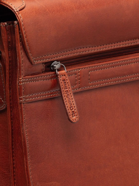 Leather Men's Briefcase Tabac Brown C40.110131