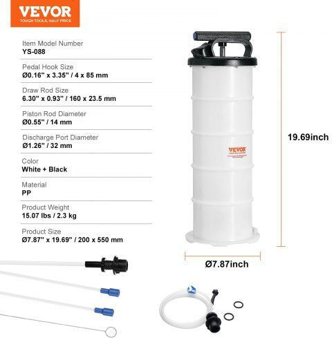 Vevor Fluid Extractor 6.5L Manual Oil Change Pump for Cars Sdcyq7lsd6128gihsv0