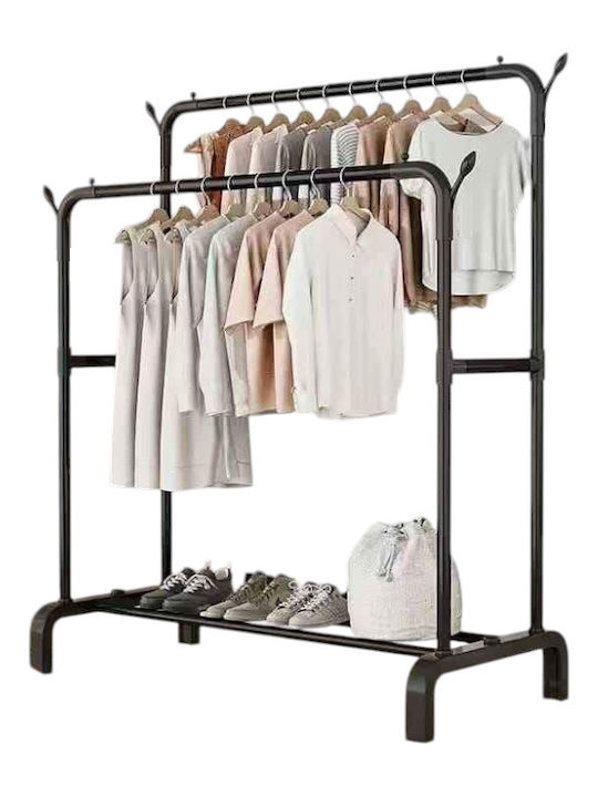 Floor Garment Rack made of Metal Black 110x45x150cm