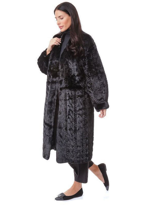Women's Short Fur Black fur-24-2307 (blk)