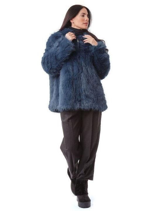 Women's Short Fur Blue