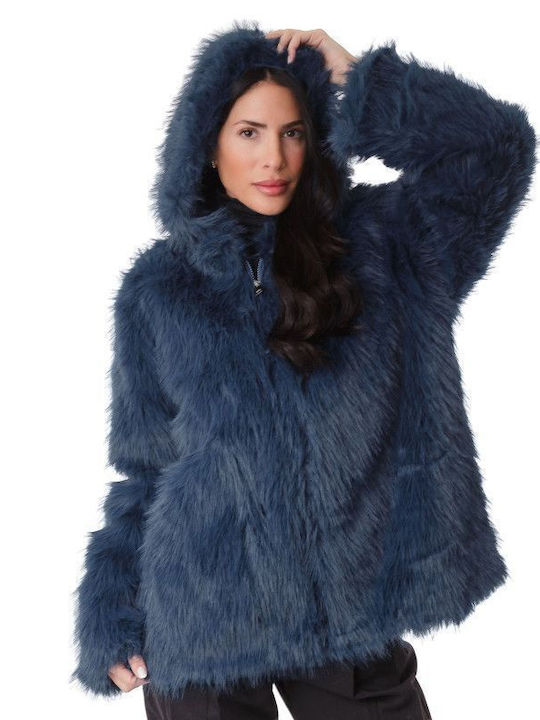 Women's Short Fur Blue