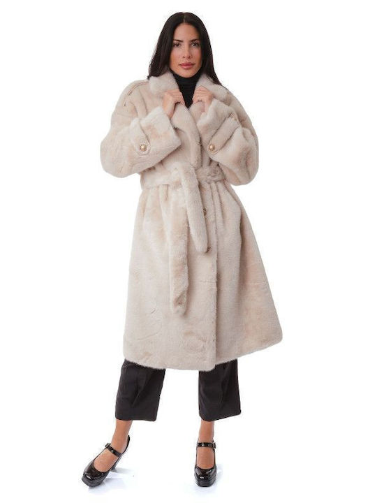 Women's Short Fur Beige