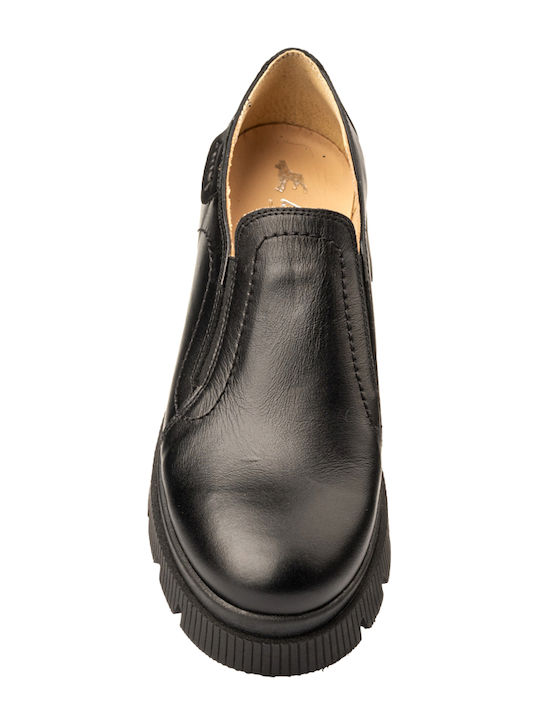 Δερμάτινα Γυναικεία Loafers σε Μαύρο Χρώμα