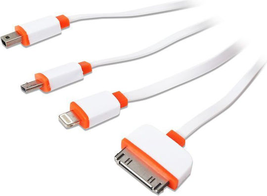 Omega Usb-a Regulär USB zu Micro-USB / Mini-USB / Blitzschlag Kabel Orange 1m