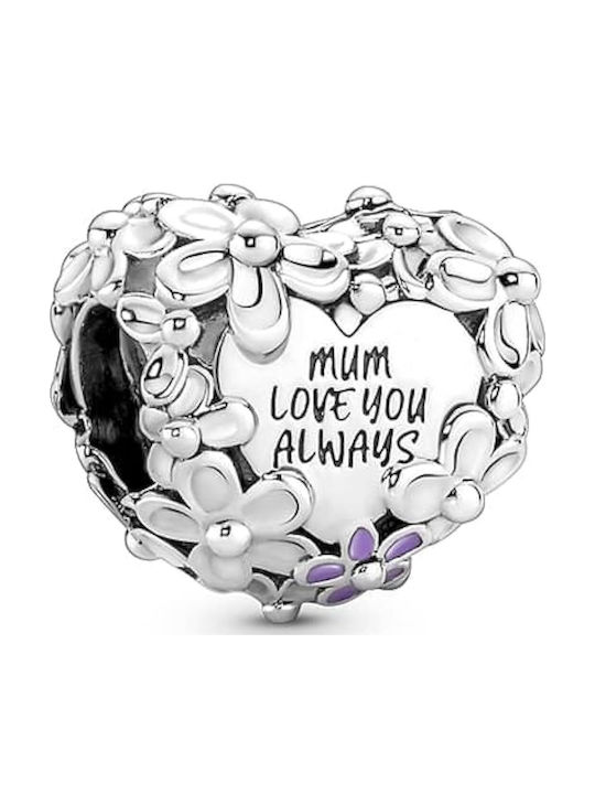 Pandora Mum Daisy Heart Charm από Ασήμι Pandora Mum Daisy Heart Charm από Ασήμι