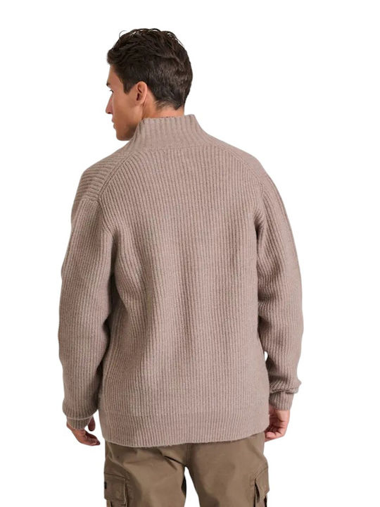 Men's Knitted Cardigan Cigar Mel Beige