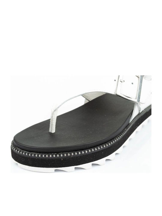 Sandale Casual Damă de Piele Alb