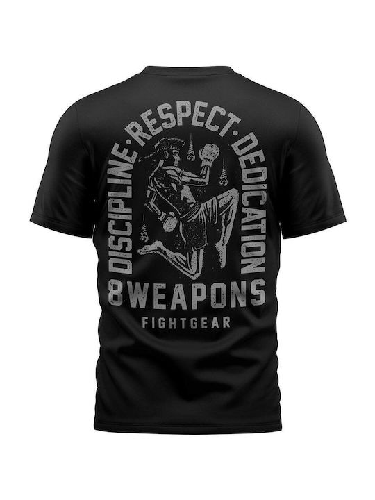 8 Weapons Ανδρική Κοντομάνικη Μπλούζα 8010054 για Muay Thai Μαύρη