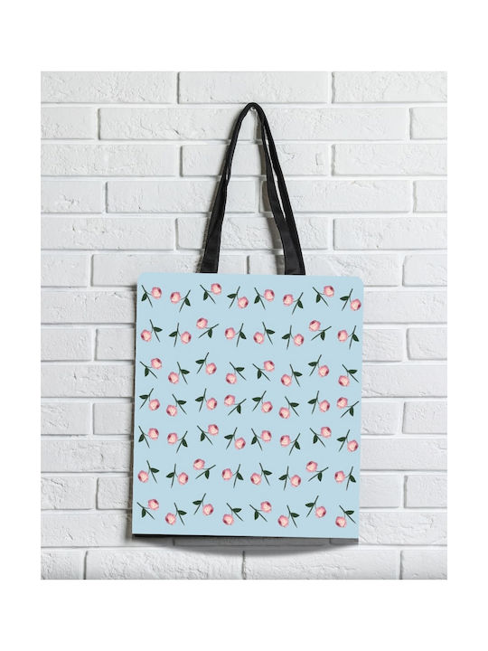 Brainfood Fabric Shopping Bag Blue