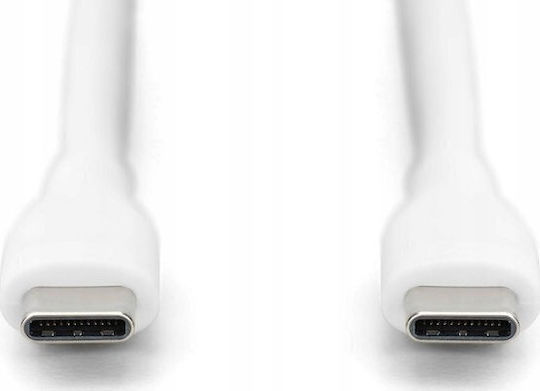 Digitus USB 2.0 Cable USB-C male - USB-C 60W PD Λευκό 1m
