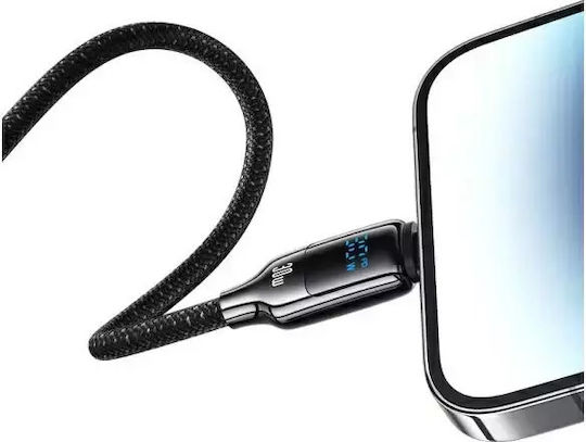 Usams Fast Braided USB-C to Lightning Cable 30W Μαύρο 1.2m