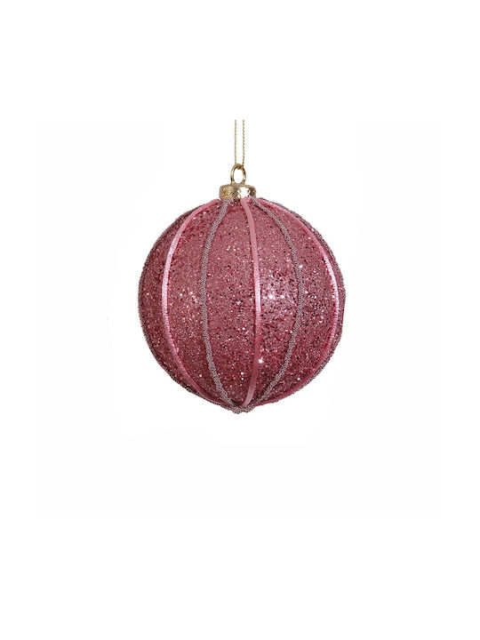 Glitter Pink Christmas Ball 8cm L224065