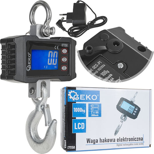 Cântar Electronic cu Cârlig Capacitate 1000 Kg Geko G71158