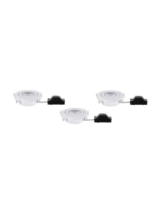 Rectangle Plastic Recessed Spot with Integrated LED and Warm White Light White 4x3cm. 1pcs