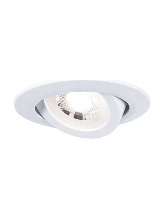 Rectangle Plastic Recessed Spot with Integrated LED and Warm White Light White 4x3cm. 1pcs