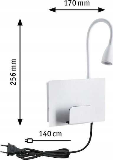 Leuchte Wand Steckdose mit Integrierter LED und Warmweißes Licht