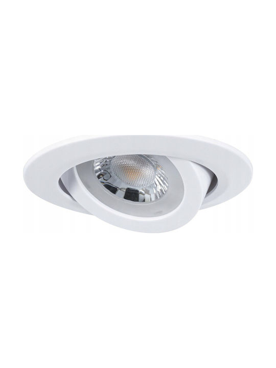 Rectangle Plastic Recessed Spot with Integrated LED and Warm White Light White 4x3cm. 1pcs