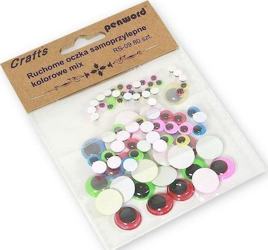Polsirhurt Decorative Moving Eyes Rs-09 5mm 8mm 15mm Self-Adhesive Multicolor Mix 80 Pieces 13961005 5902557438242
