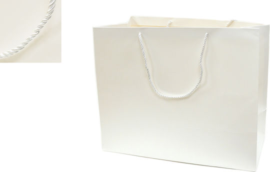 Mittel Papier Tasche für Geschenke Weiß 32x15x35cm.