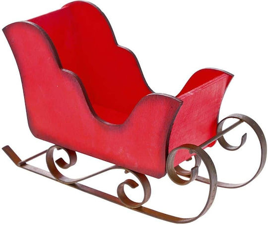 Iliadis Weihnachtliche Holz Figur Schlitten Rot Länge 20cm