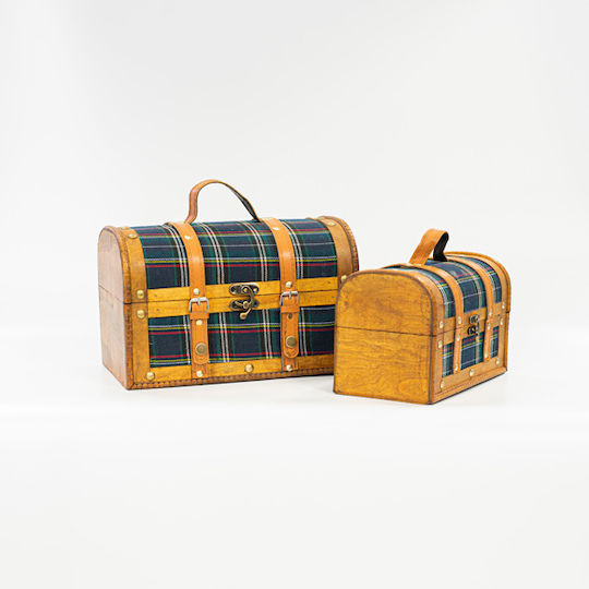 Eurolamp Fabric Decorative Trunks Set Suitcase Blue 2pcs 30x18x19cm