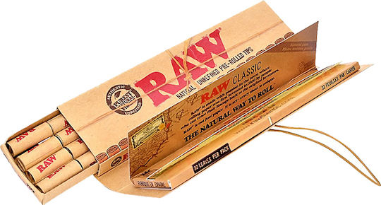 Raw Classic Zigarettenpapier 1+1/4 mit Kegelspitzen 50 Blätter 1Stück