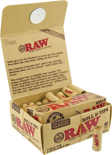 Raw Masterpiece Cigarette Rolling Roll with Cone Tips 3m 1pcs