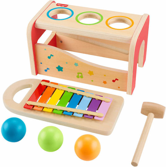 Mattel Musical Instrument Pound & Tap Bench Xylophone made of Wood with Sounds for 18++ Months