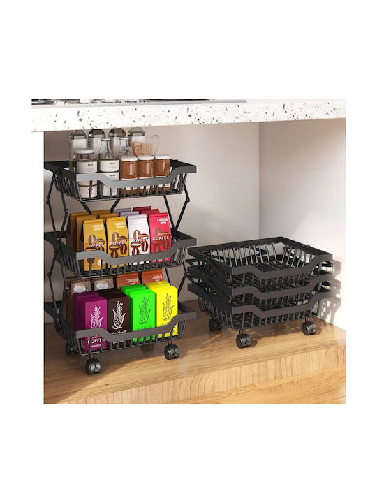 Kitchen Trolley Metallic 27x7.5x35cm