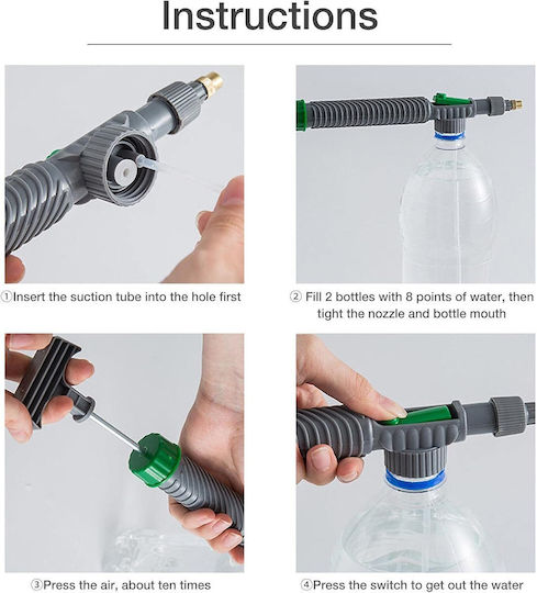 Adaptable Hand Spray Pump Pet Bottles Zola Plants Plastic Length 29 Cm Nozzle Diameter