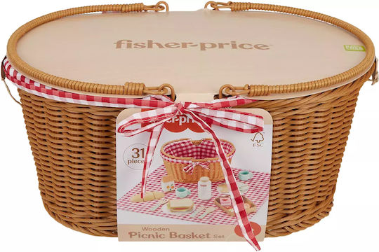 Fisher Price Καλάθι Για Πικνίκ από Ξύλο για 3+ Ετών 31τμχ