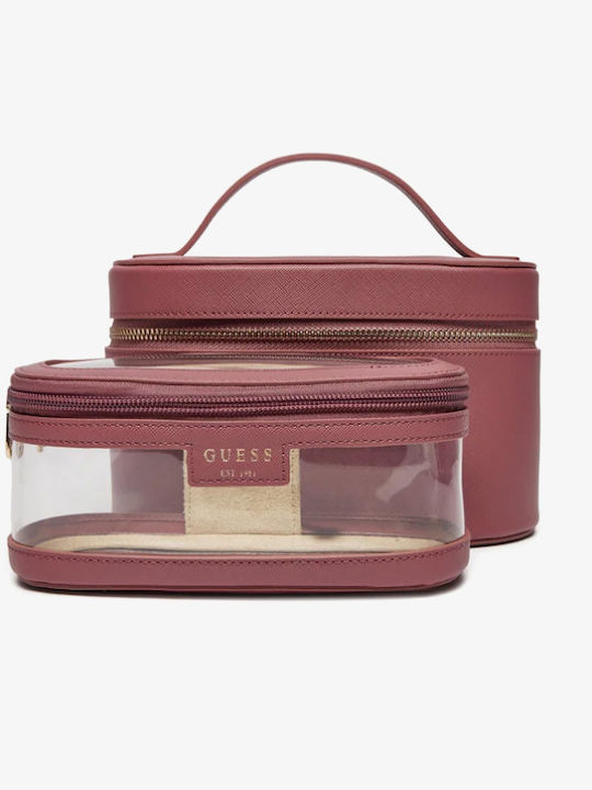 Guess Toiletry Bag in Pink color 21cm