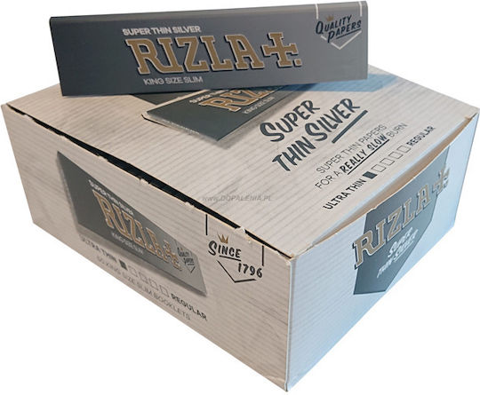 Rizla Super Thin Silver Cigarette Rolling Papers Slim King Size 32 sheets 1pcs