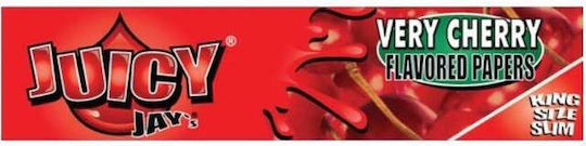 Juicy Jays Very Cherry Χαρτάκια Στριφτού Τσιγάρου King Size Slim Αρωματικά 32 φύλλα 1τμχ